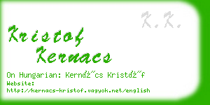 kristof kernacs business card